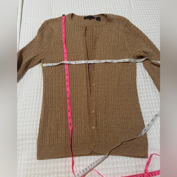 Jeanne Pierre Womens Gold Button down Sweater - Size Med - Picture 2 of 4